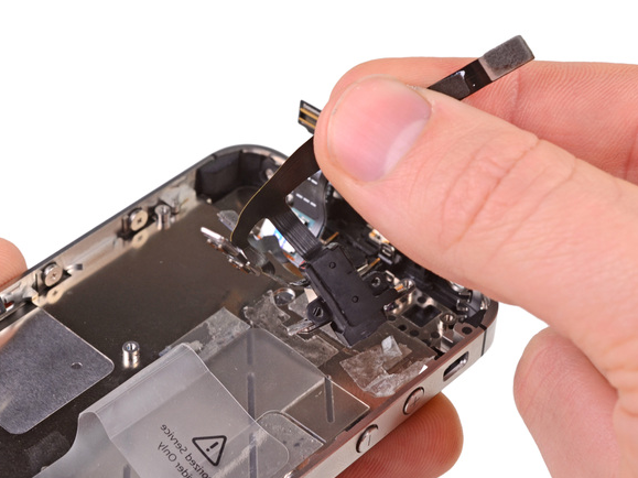 Nappe (connecteur) De Vibreur Et Prise Jack Pour IPhone 4S - Noir - Pièce De Rechange Générique Neuve